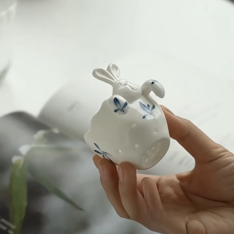 Hand Painted Premium Ceramic Rabbit Tea Infuser