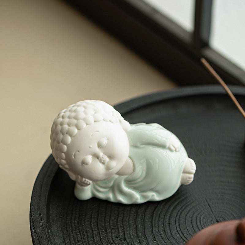 Porcelain Tea Pet Monk Figurine