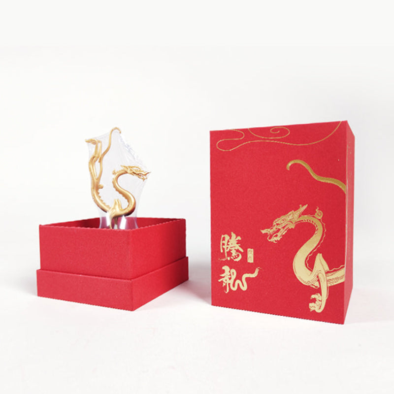 Exquisite Dragon Ornament Elegant Copper and Crystal Glass Decor