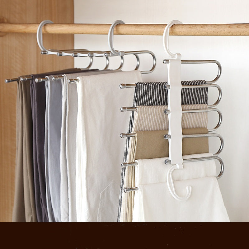 Multi-Layer Foldable Pants Hanger - Stainless Steel Magic Trouser Rack