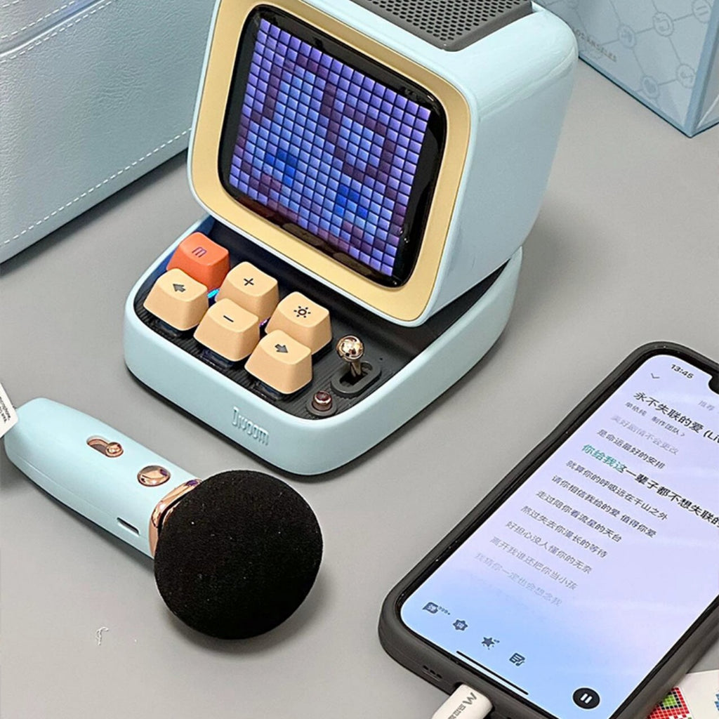 Pixel Bluetooth Speaker with Microphone - Mini Karaoke Mic