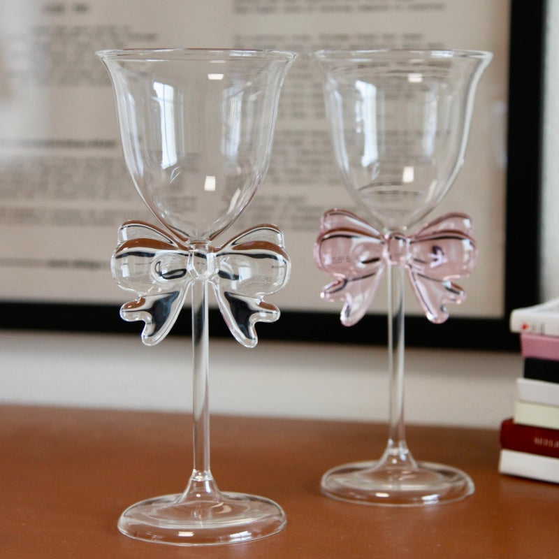 Handcrafted Bowknot Wine Champagne Glasses