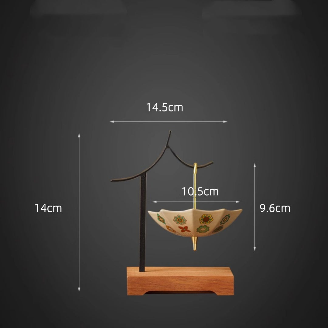 Umbrella-Shaped Ceramic Tea Filter - Creative Tea Leaf Strainer with Stand