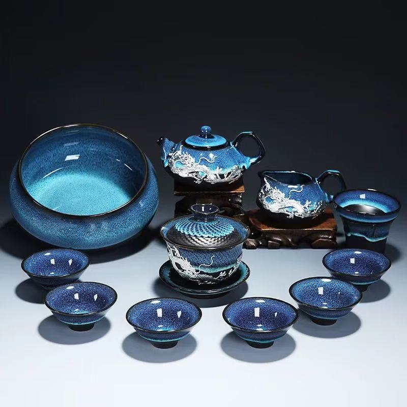 11pcs Blue Dragon Tea Cup set
