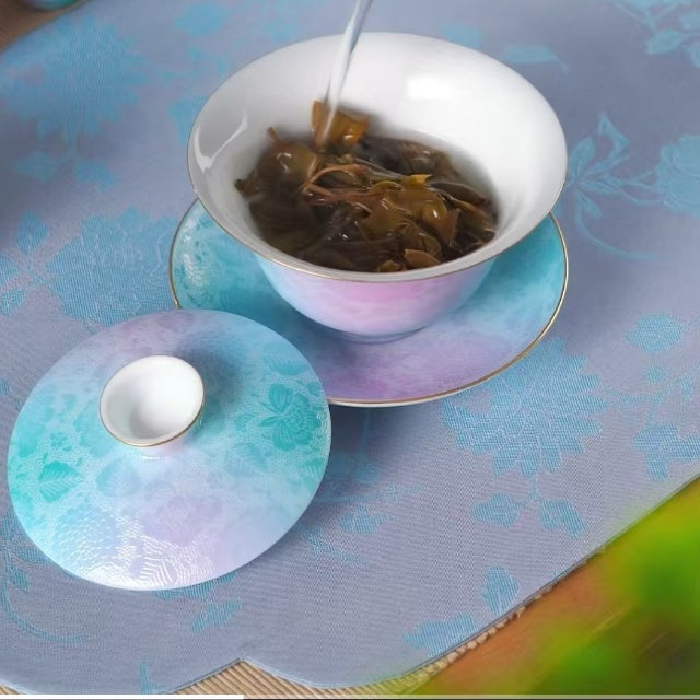 Jingdezhen Ceramic Tea Bowl Set 150ml - Handcrafted With Gold Accents Ideal Gift For Tea Enthusiasts