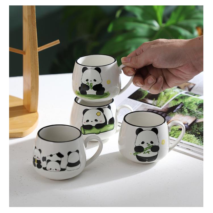 Adorable Ceramic Panda Cup Set