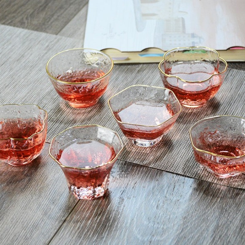 Thickened Heat Resistant Glass Kung Fu Tea Cup Set(6 Cups In  A Set)