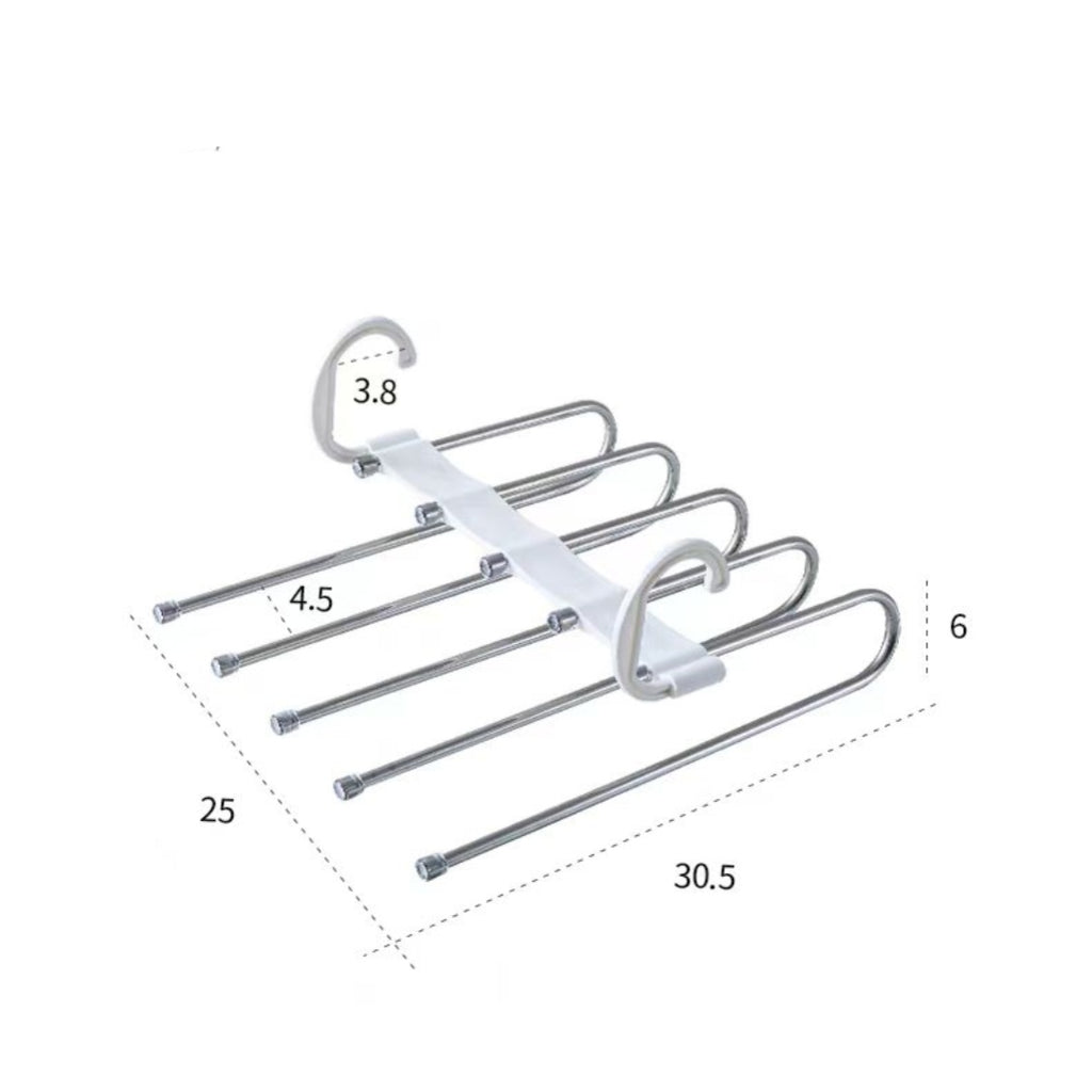 Multi-Layer Foldable Pants Hanger - Stainless Steel Magic Trouser Rack