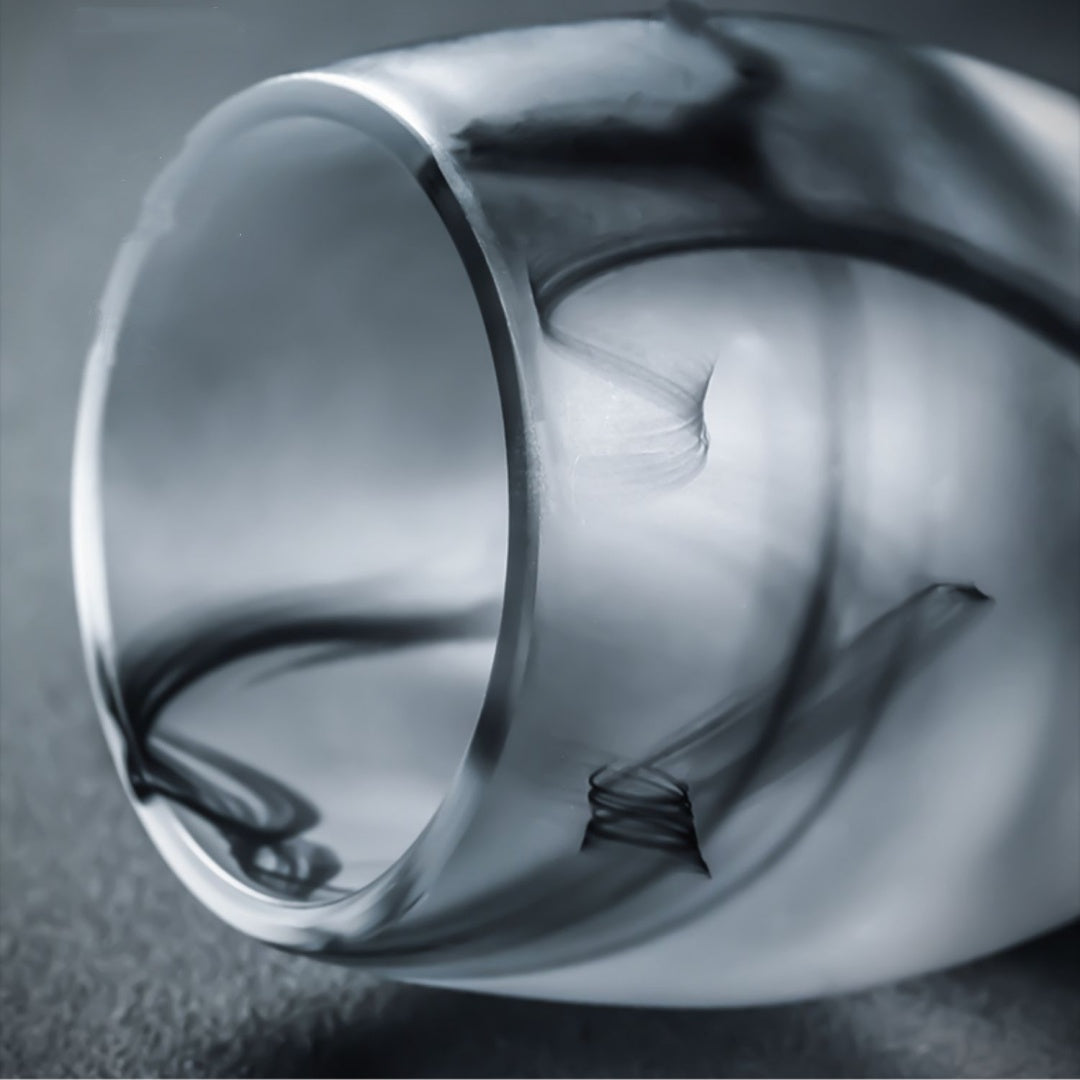 "Ink Wash" Glass Tea Canister with Wooden Lid