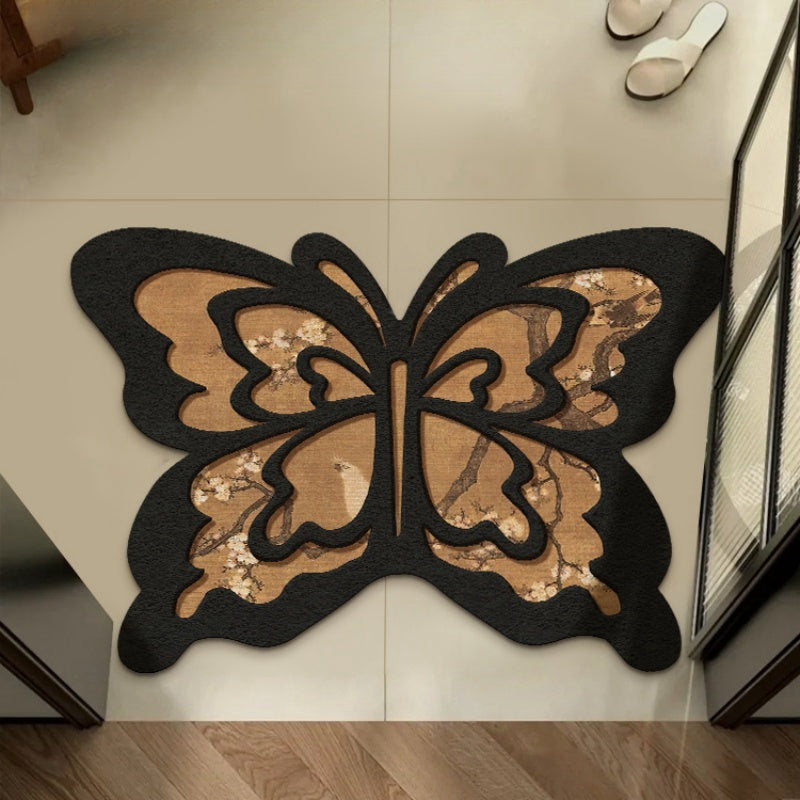 Vintage Butterfly Algae Mud Bathroom Absorbent Mat
