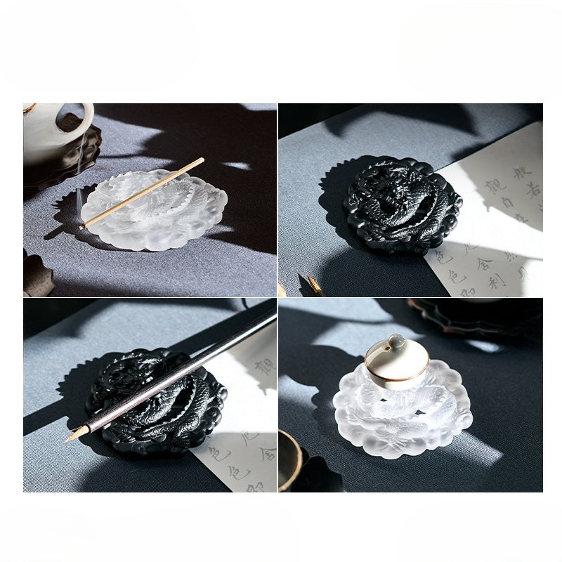 Elegance And Cultural Significance Chenlong Embossed Glass Paper Incense Holder Ornament