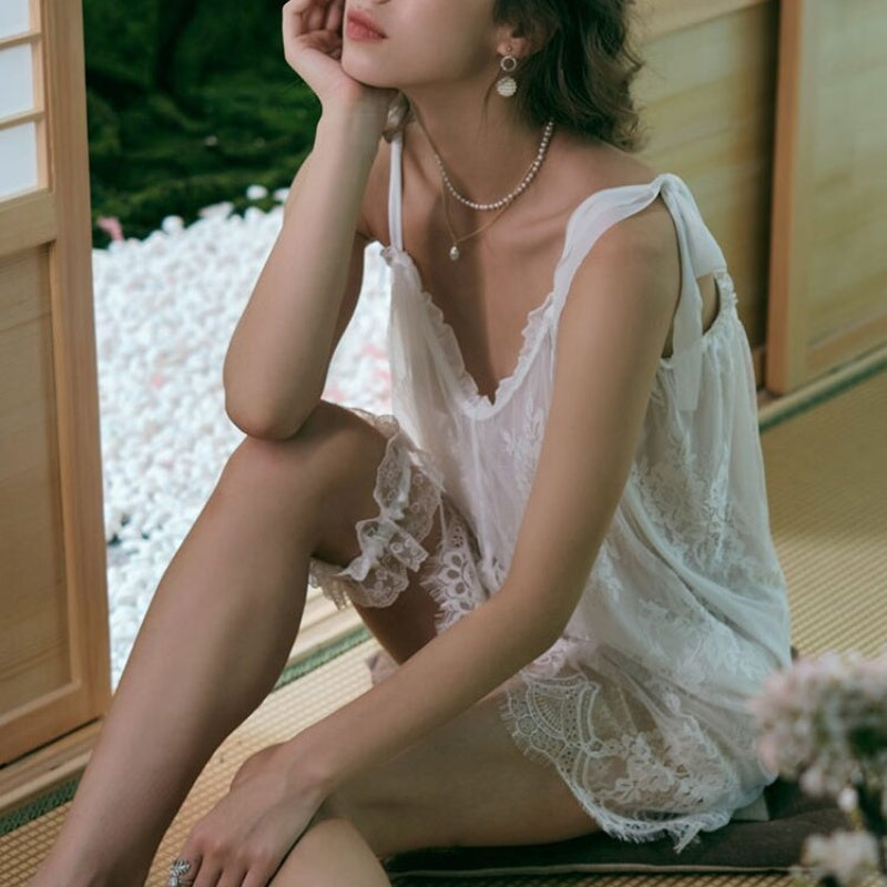 White Lace Camisole Nightgown