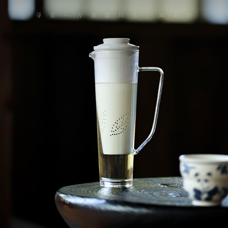 Dancer Glass Teapot with Removable Infuser (For Ginseng)- Premium Loose Leaf Tea Brewer with Perfect Steeping Control