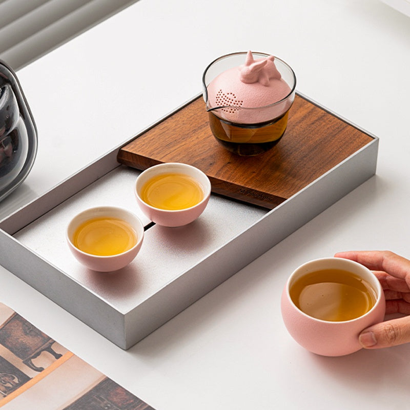 A beautifully crafted collection Ceramic Rabbit Travel Tea Set