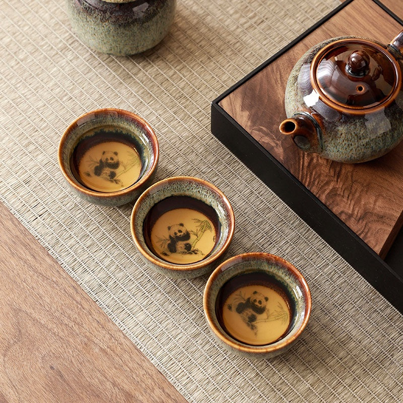 The Charming and Culturally Rich Collection Panda Ceramic Tea Set