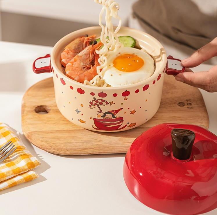 Apple Covered Instant Noodle Bowl