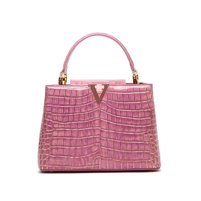 #211 Imitated Crocodile Print Handbag