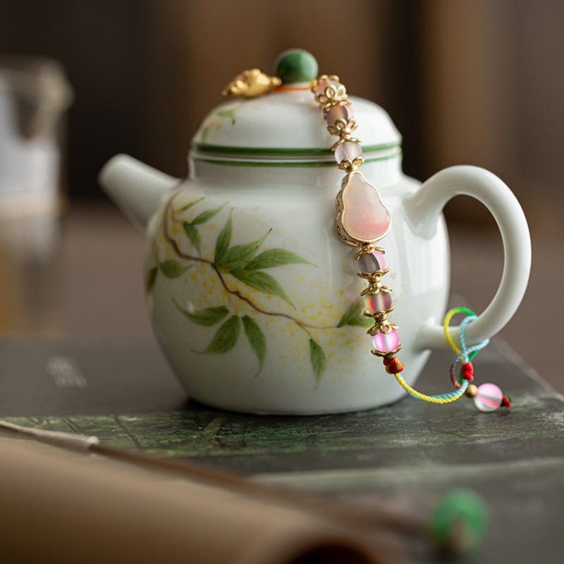 The Perfect Blend Of Tradition And Elegance Hand Woven Tea Pot Pendant Cord