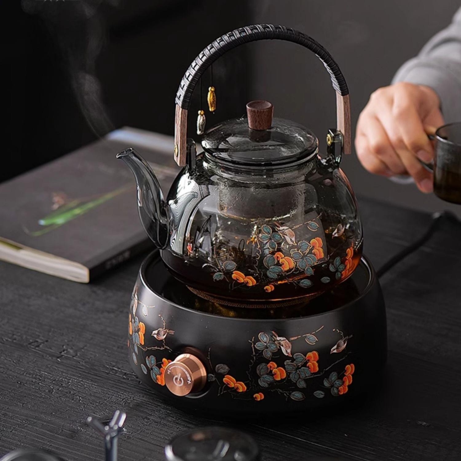 Everything Goes Well Glass Teapot with Electric Ceramic Stove Set