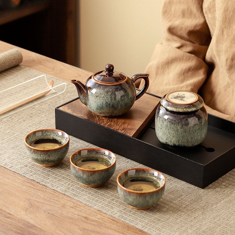 The Charming and Culturally Rich Collection Panda Ceramic Tea Set