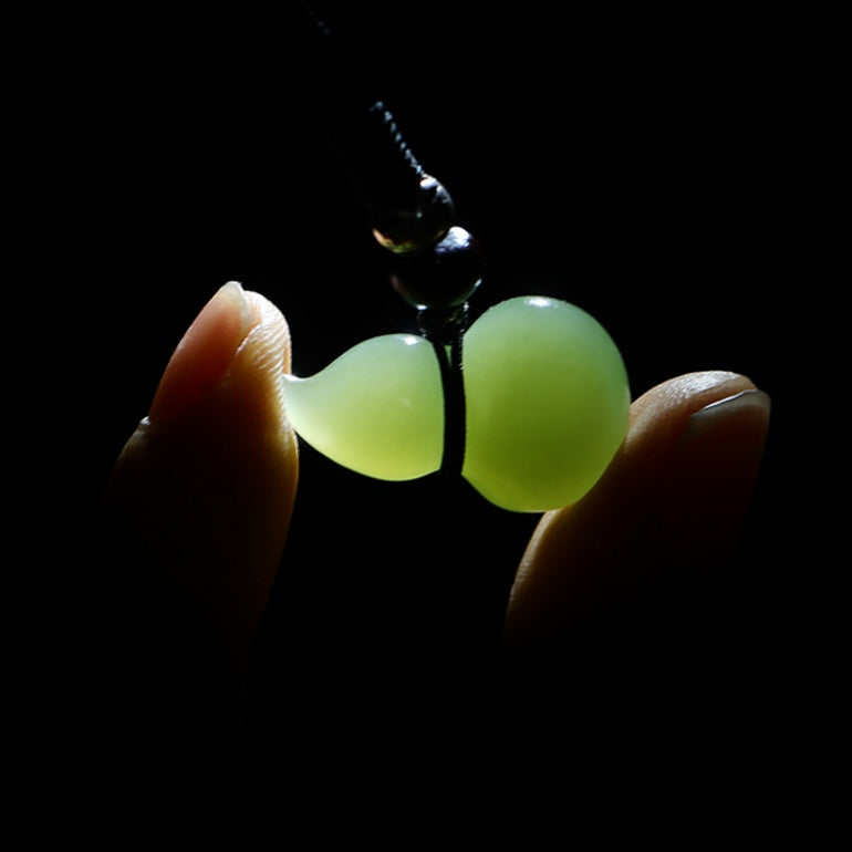 Natural Hetian Jade Gourd Pendant Necklace