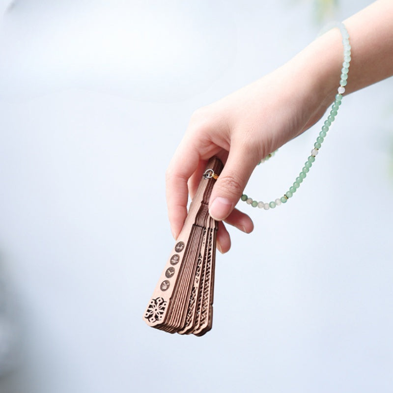 Elegant Beauty and Fragrance Wooden Aromatherapy Folding Fan Exquisite Handcrafted Decor