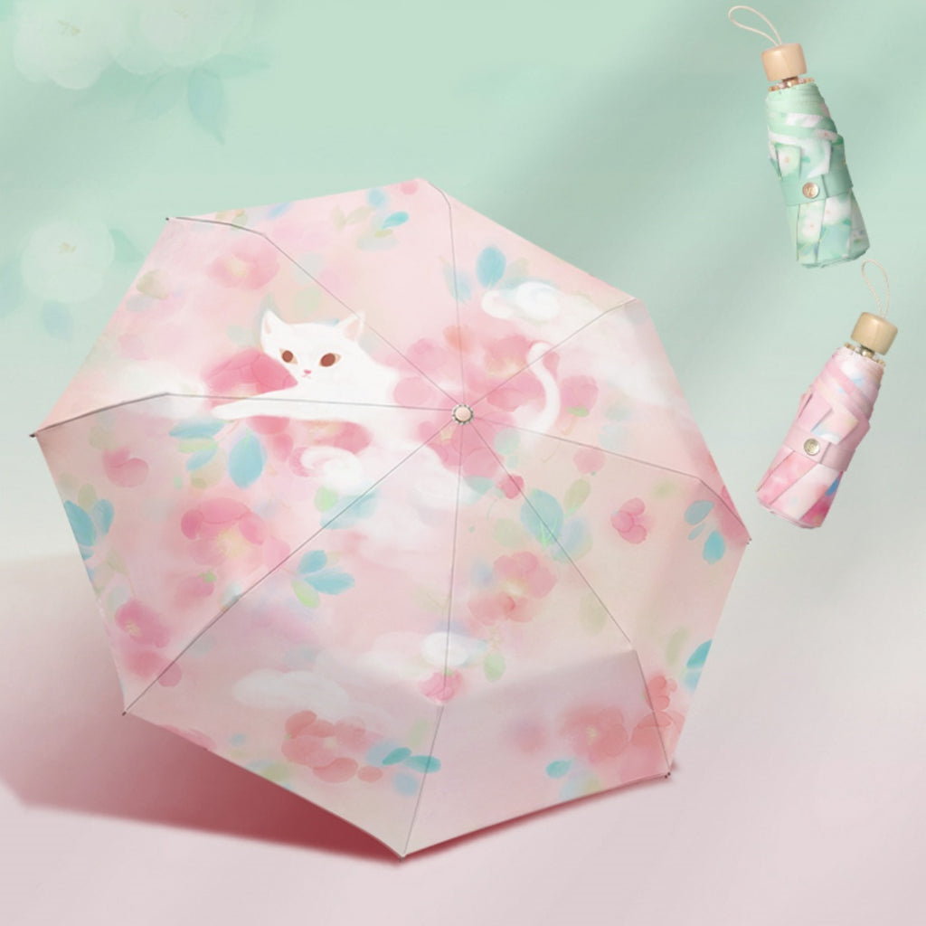 Traditional Chinese Style Compact Umbrella - Lightweight UV Protection Suitable for Women