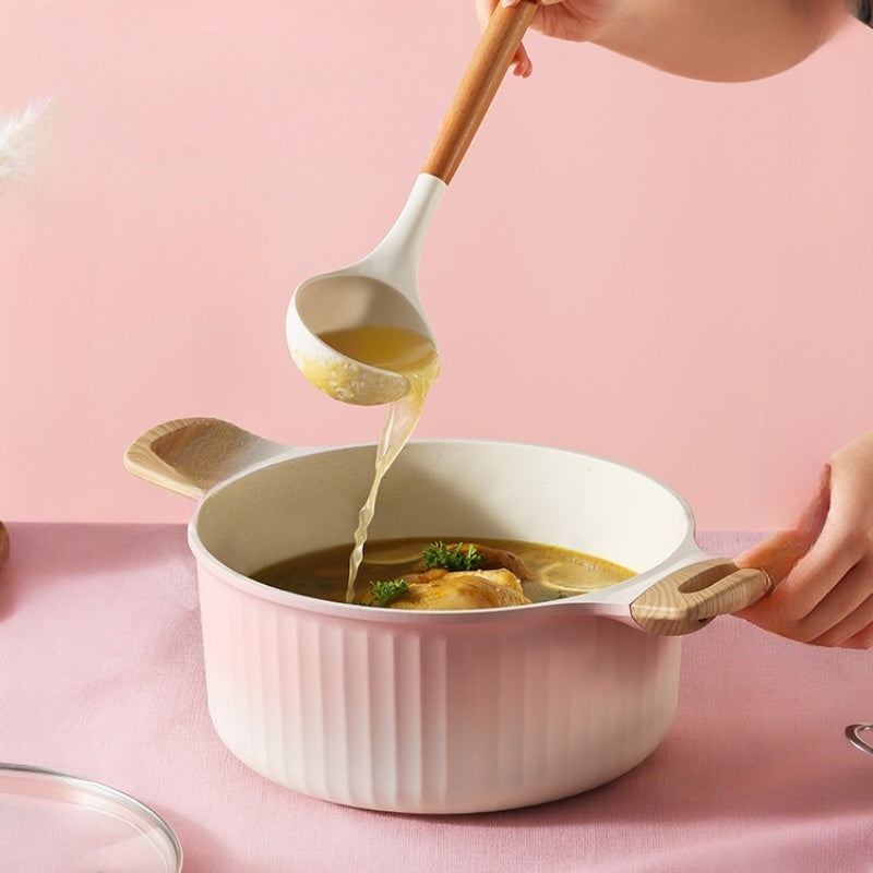 Pink Color Changing Non Stick Saucepan Set