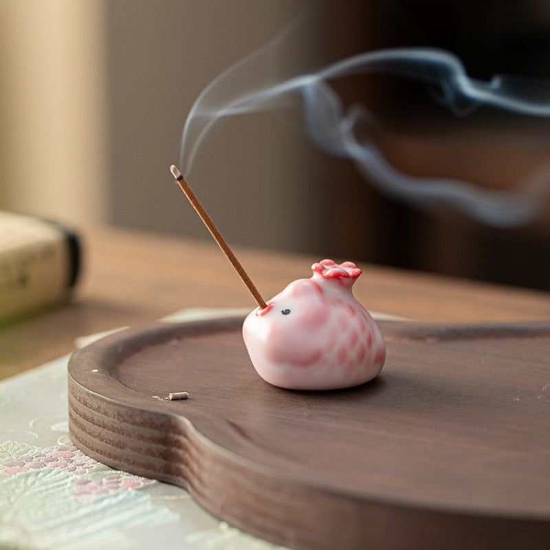 Handcrafted Ceramic Bubble Blowing Fish Tea Pet and Cup Set