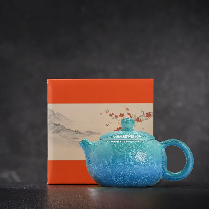 Jingdezhen Official Ceramic Carved Teapot 150ml