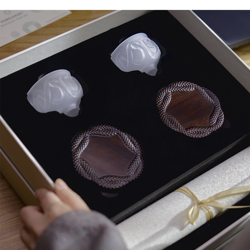 Chinese Zodiac Series: Year Of The Snake Limited Edition Snake Patterned Liuli Tea Set Gift Box