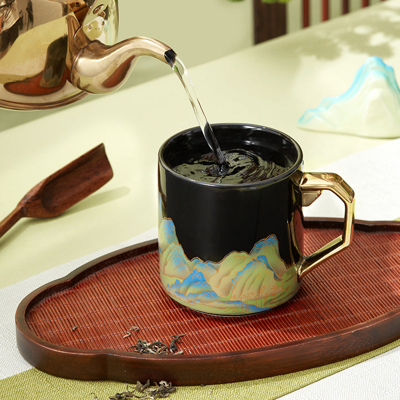 Chinese Style A Thousand Miles of Rivers and Mountains Heat Activated Color Changing Mug