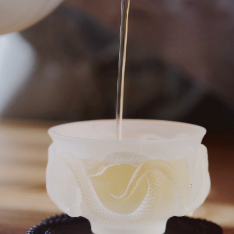 Chinese Zodiac Series: Year Of The Snake Limited Edition Snake Patterned Liuli Tea Set Gift Box