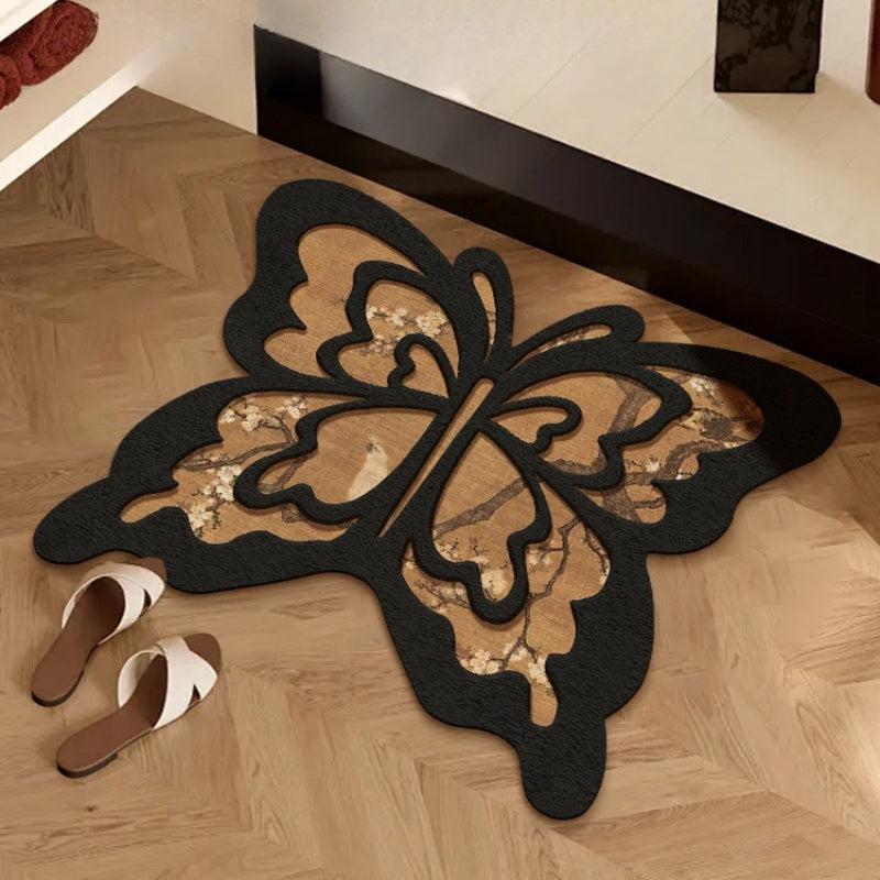 Vintage Butterfly Algae Mud Bathroom Absorbent Mat