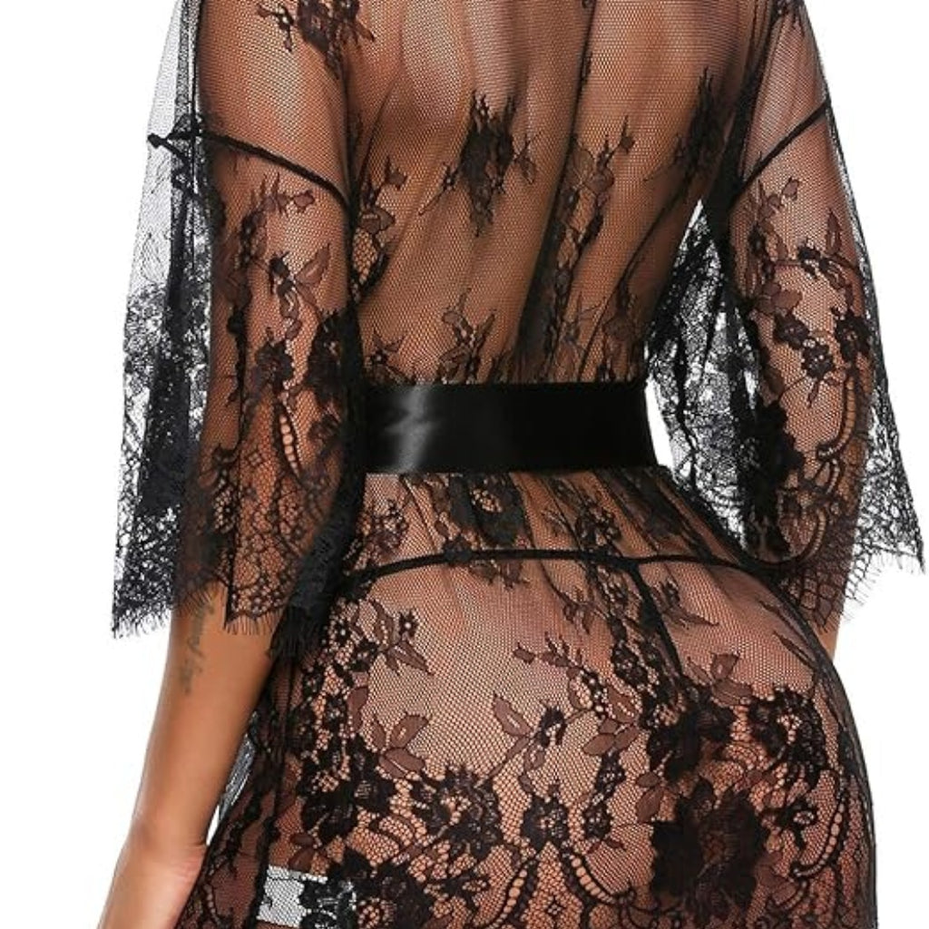 #227 Avidlove Women's Lace Kimono Robe Babydoll Lingerie Mesh Nightgown