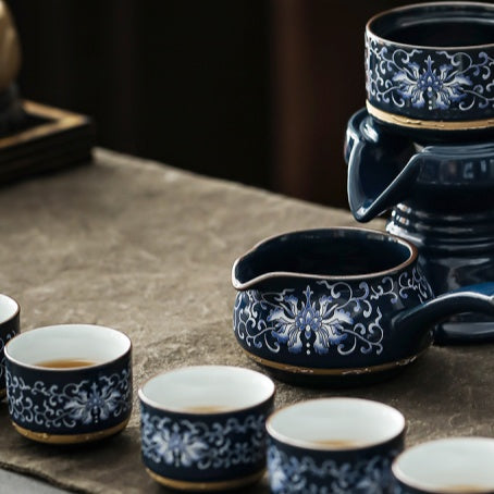 Imperial Cloisonné Gongfu Automatic Tea Set