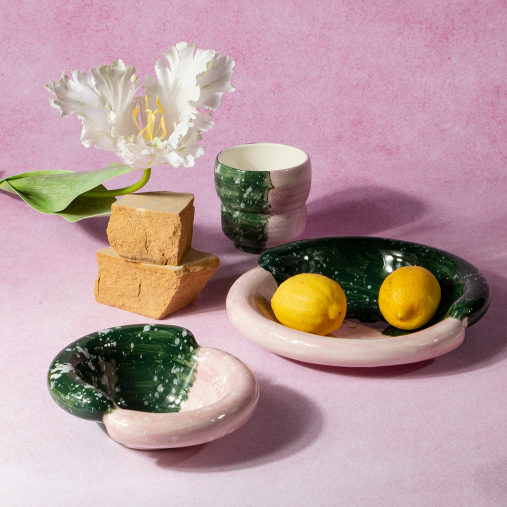 Handmade Korean-Style Ceramic Bowls & Plates - Under-Glaze Tableware