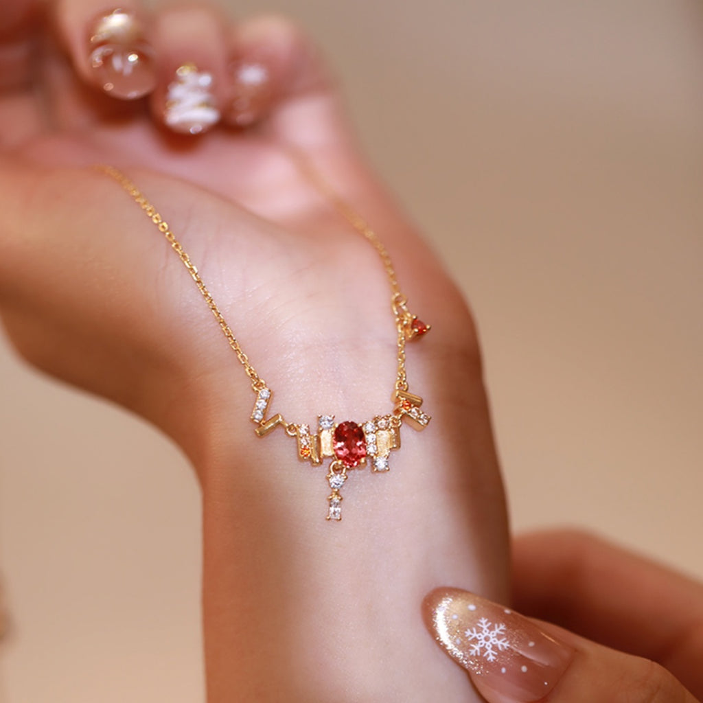 Floating Light and Golden Glow Cultured Sapphire in Padparadscha Color, Retro Sterling Silver Necklace and Ear Cuff Set