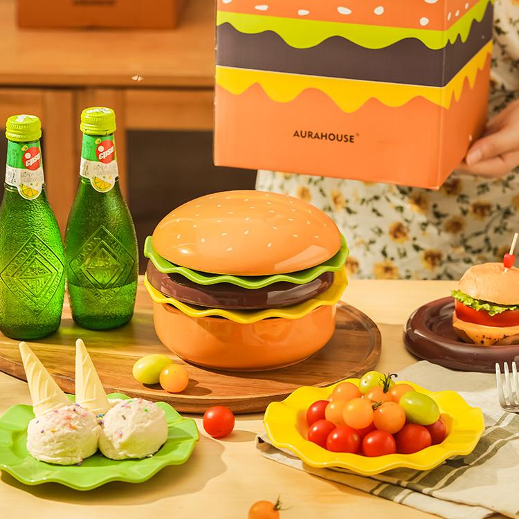 Hamburger Ceramic Bowl Set