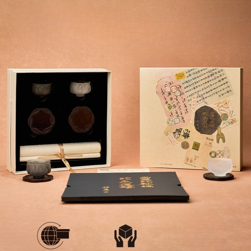 Chinese Zodiac Series: Year Of The Snake Limited Edition Snake Patterned Liuli Tea Set Gift Box