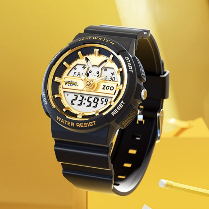 Pokémon Pikachu Fashion Dual-Display Stainless Steel Watch