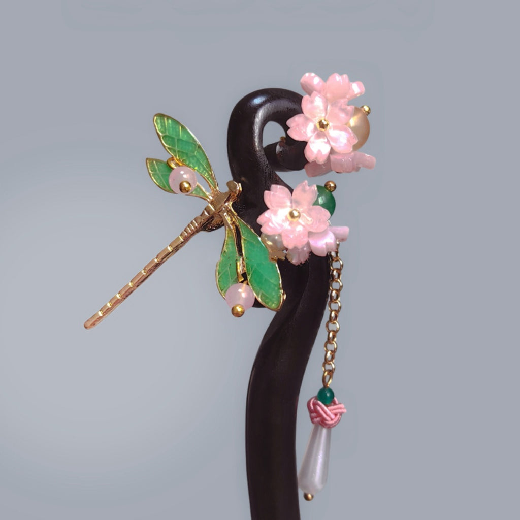 Dragonfly New Chinese Style Black Sandalwood Hairpin