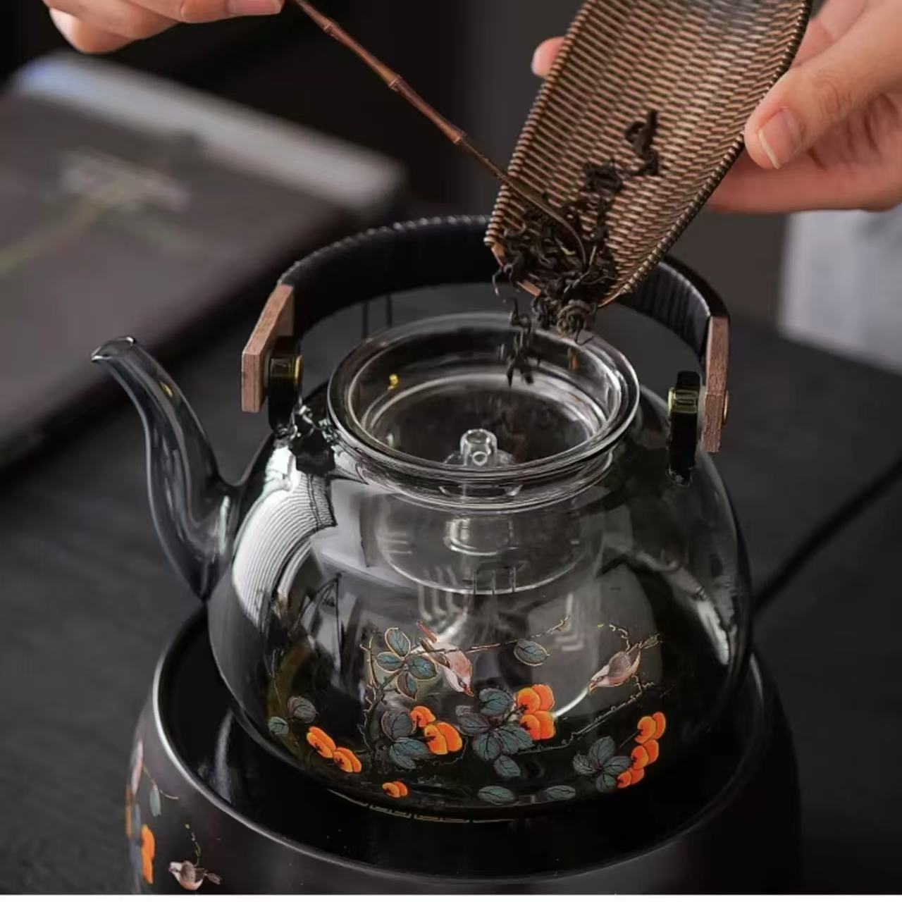 OG Persimmon tea pot&stove set