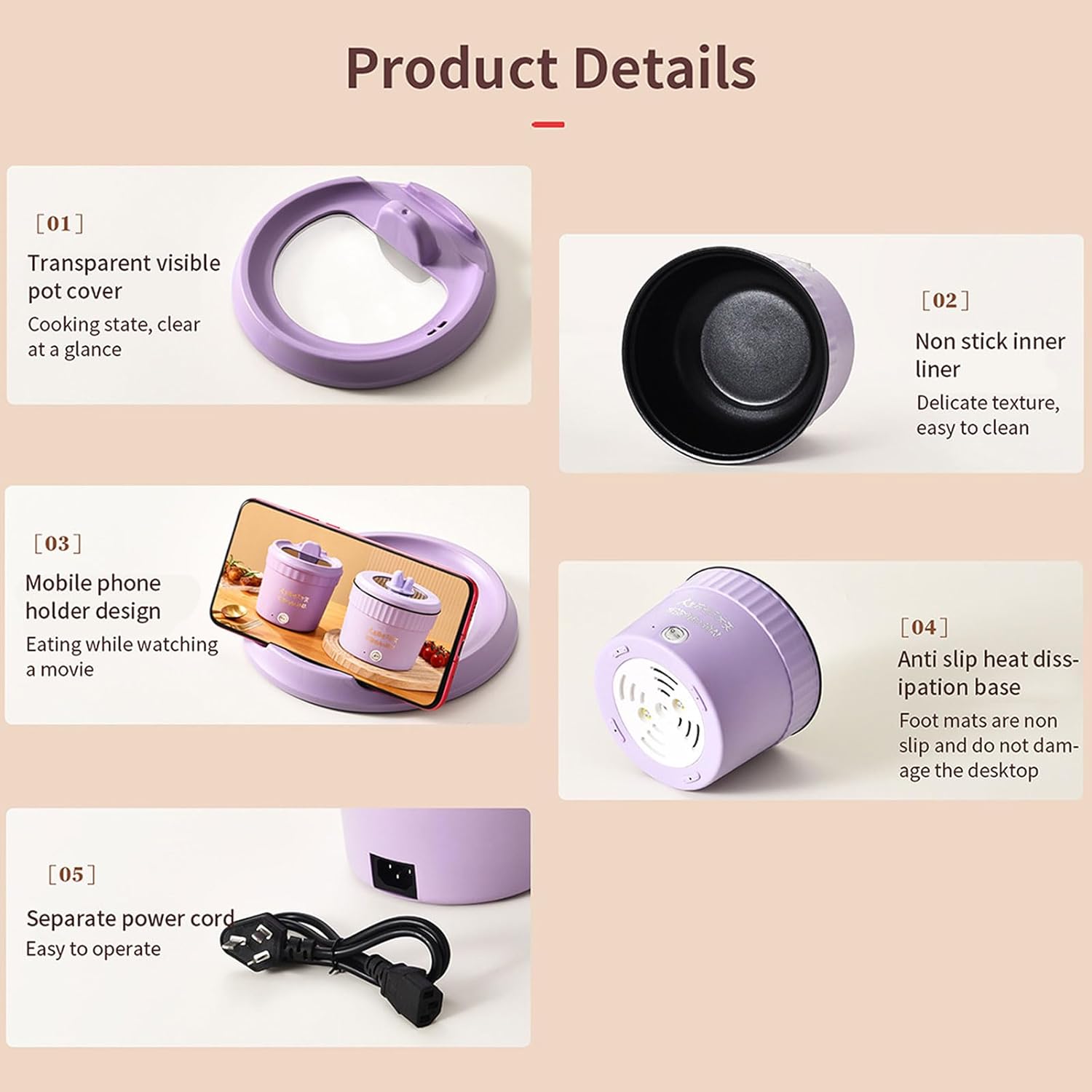 #093 Mini Electric Multifunctional Small Pot