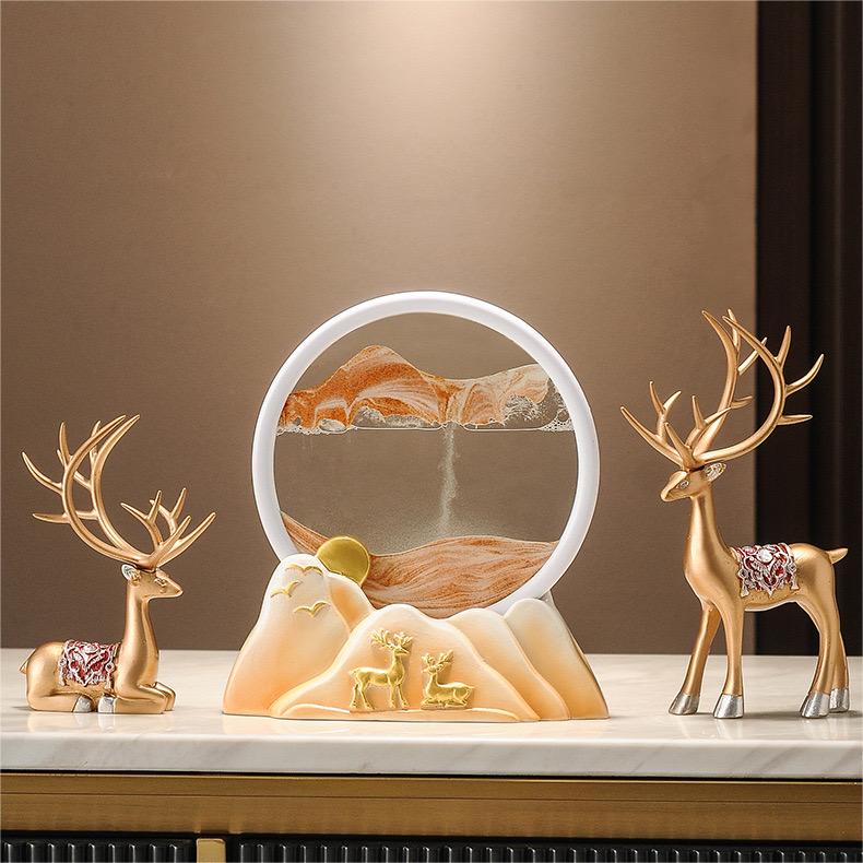 #162 Creative Deer Sculpture Hourglass