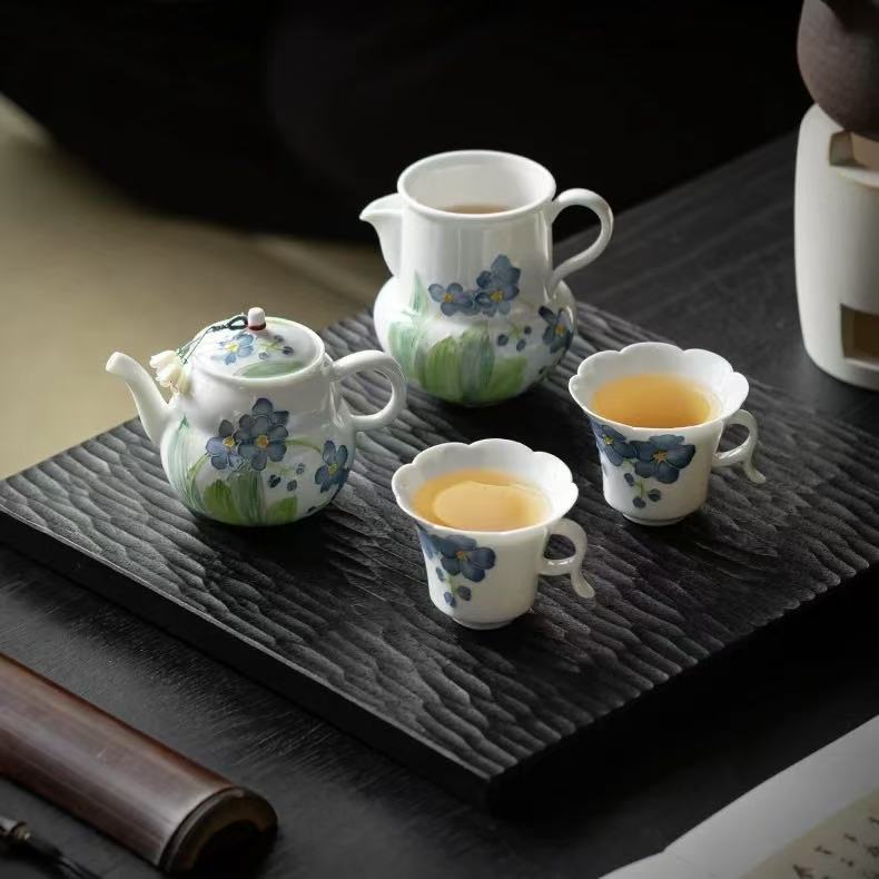 OG 6Pcs hand printed tea cup set