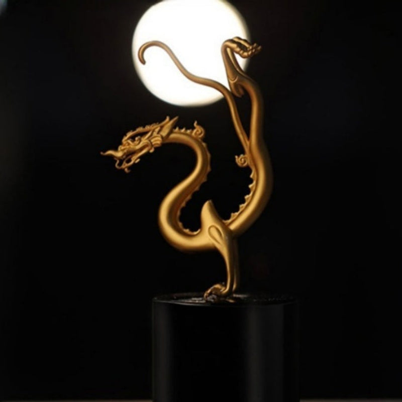 Exquisite Dragon Ornament Elegant Copper and Crystal Glass Decor