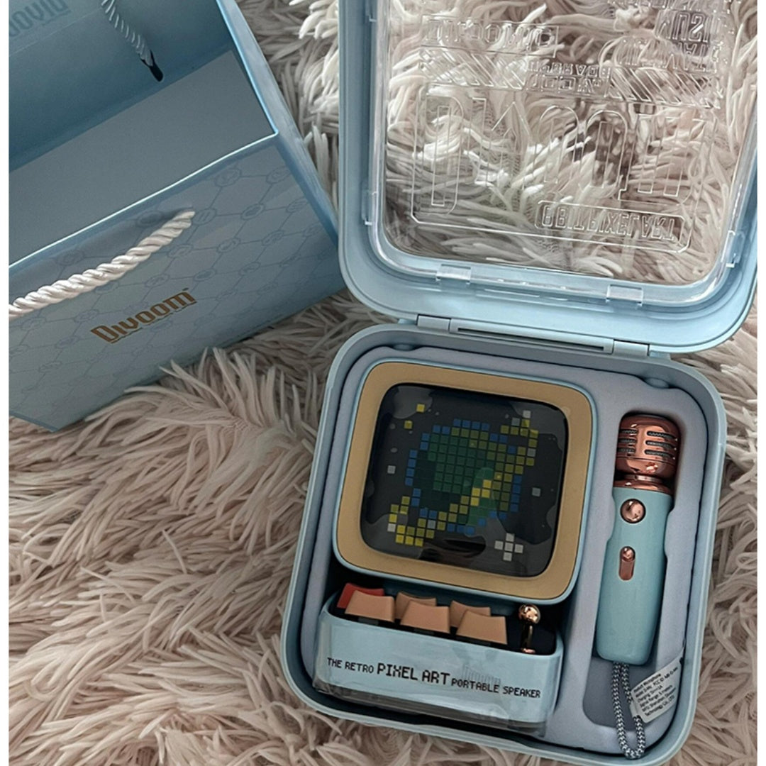 Pixel Bluetooth Speaker with Microphone - Mini Karaoke Mic