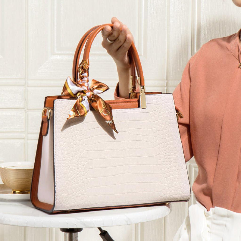 #210 Imitated Alligator Print Handbag