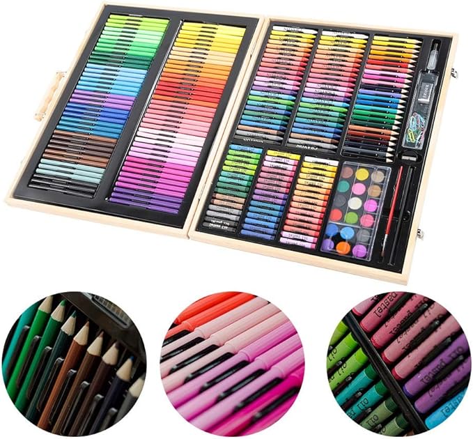 #025 251PCS Watercolor Pen Colored Pencil Crayons Set